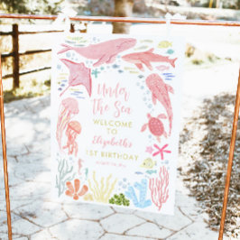 Willkommen unter den Meermädchen am 1. Geburtstag Poster