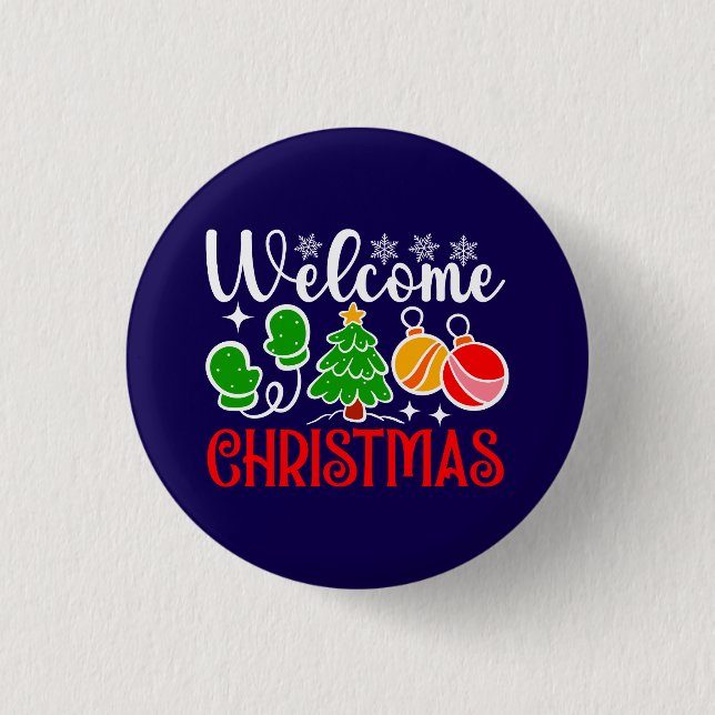 Willkommen Weihnachten 23758 Button (Vorderseite)