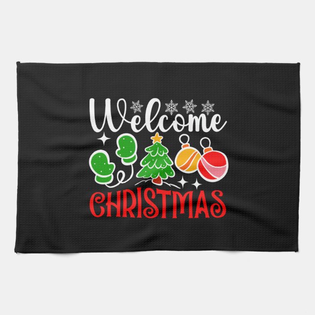 Willkommen Weihnachten-63758 Geschirrtuch (Horizontal)