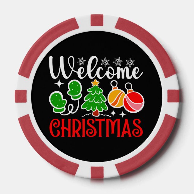 Willkommen Weihnachten Pokerchips (Vorderseite)