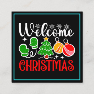 Willkommen Weihnachten Quadratische Visitenkarte