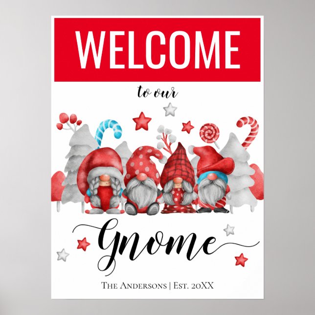Willkommen Weihnachts-Gnomes-Poster Poster (Vorne)