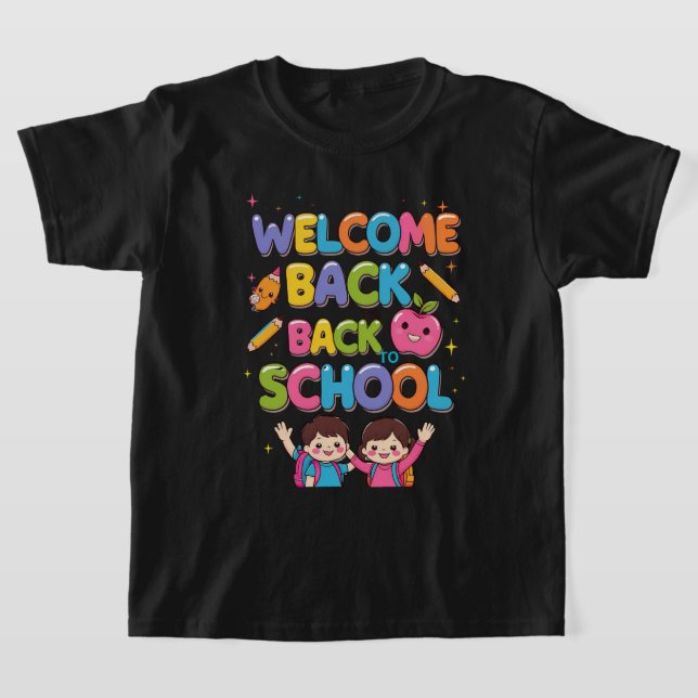 WILLKOMMEN WIEDER IN DIE SCHULE - Farbenfrohe Kind T-Shirt (Ablage )