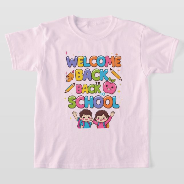 WILLKOMMEN WIEDER IN DIE SCHULE - Farbenfrohe Kind T-Shirt (Ablage )