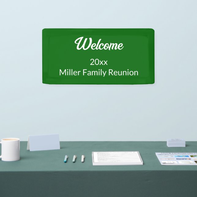 Willkommen Wiedersehen für tiefe grüne und weiße N Banner (Messe)
