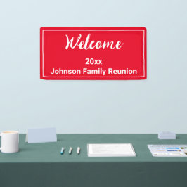 Willkommen Wiedersehen in Hellrot und Weiß Banner