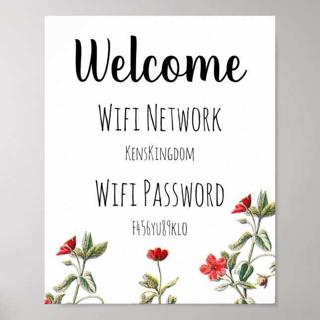 Willkommen Wifi Passwort Poster (Vorne)