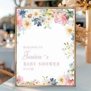 Willkommen! Wildblume, Babydusche Poster