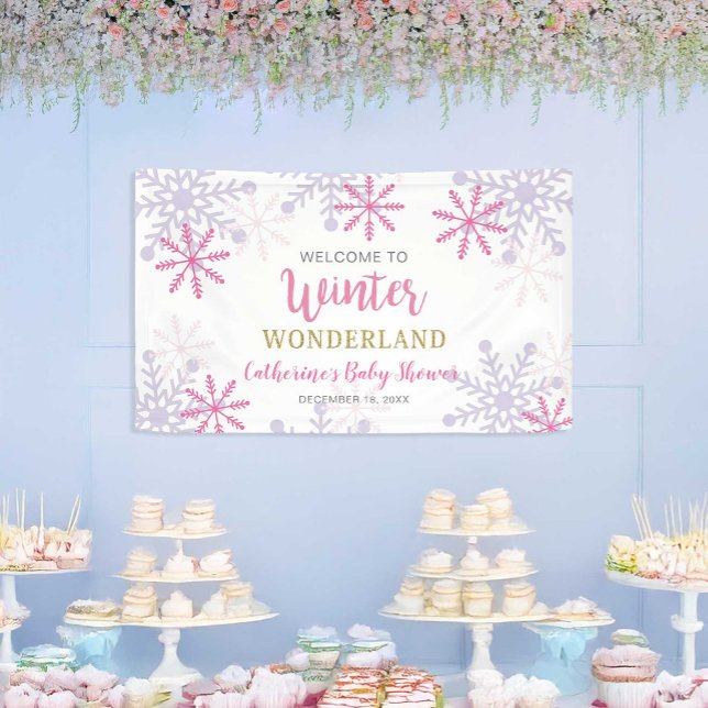 Willkommen Winter Wonderland Baby Showflakes Banner (Von Creator hochgeladen)