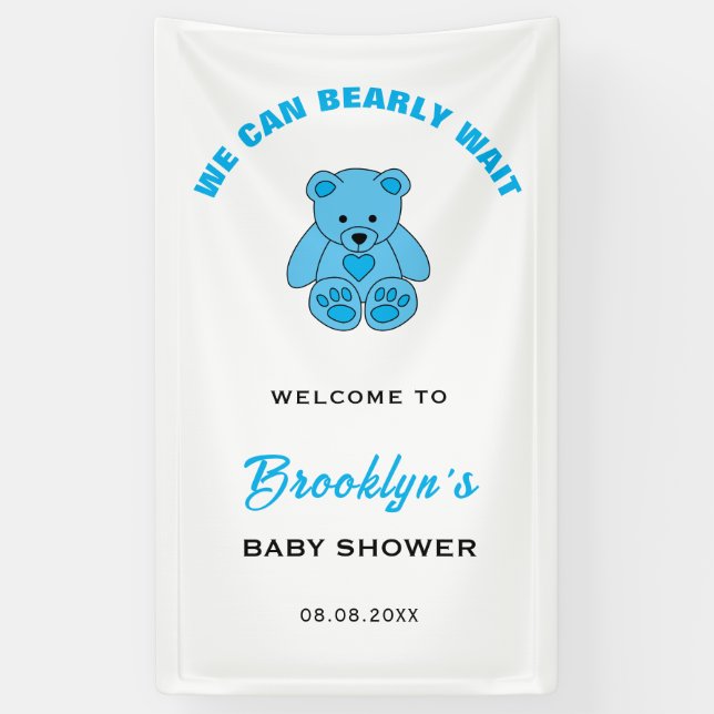Willkommen Wir können frühzeitig warten Teddy Bear Banner (Vertikal)