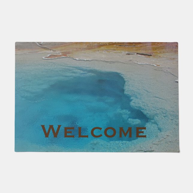 Willkommen Yellowstone Blue Water Foto National Pa Fußmatte (Vorderseite)