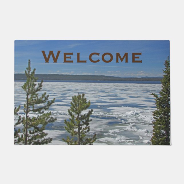 Willkommen Yellowstone Icy Lake Foto National Park Fußmatte (Vorderseite)