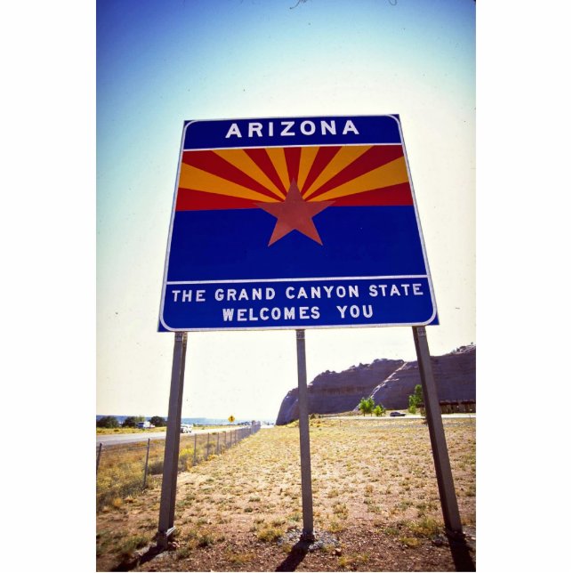 Willkommen zu Arizona-Zeichen bei Lupton, Freistehende Fotoskulptur (Vorne)