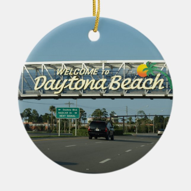 Willkommen zu Daytona Beach Keramikornament (Vorne)