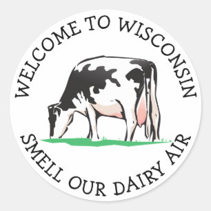 Willkommen zu den Wisconsin-Spaß-Aufklebern Runder Aufkleber