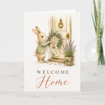 Willkommen Zu Hause Aquarell-Hase Neue Heimat Grüß
