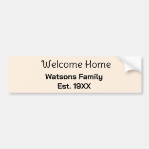 Willkommen zu Hause Familienname gegr. Jahr Gästeh Autoaufkleber