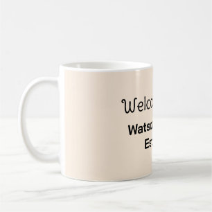 Willkommen zu Hause Familienname gegr. Jahr Gästeh Kaffeetasse