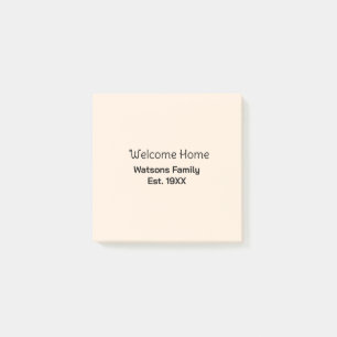 Willkommen zu Hause Familienname gegr. Jahr Gästeh Post-it Klebezettel