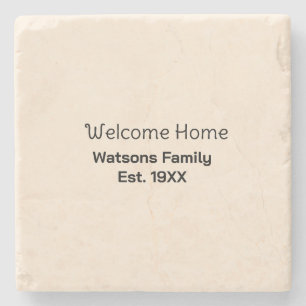 Willkommen zu Hause Familienname gegr. Jahr Gästeh Steinuntersetzer