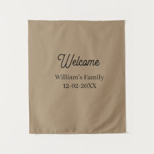 Willkommen zu Hause Familienname Haus Einweihung  Wandteppich