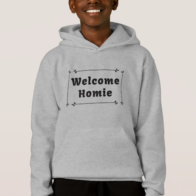 Willkommen zu Hause in Rahmen Hoodie (Vorderseite)