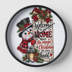 Willkommen zu Hause zu Weihnachten Uhr