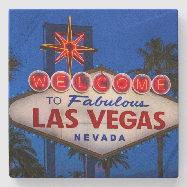 Willkommen zu Las Vegas-Zeichen Steinuntersetzer (Vorderseite)