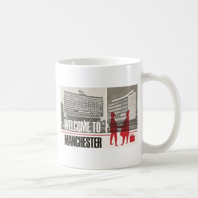 Willkommen zu Manchester-Tasse Kaffeetasse (Rechts)
