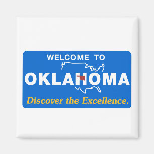 Willkommen zu Oklahoma - USA Verkehrsschild Magnet
