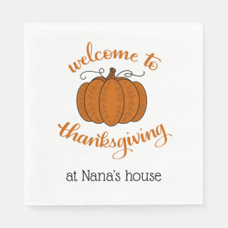 Willkommen zu personalisierten Thanksgiving-Servie Serviette