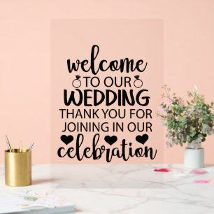 Willkommen zu unserer Hochzeit Acrylschild