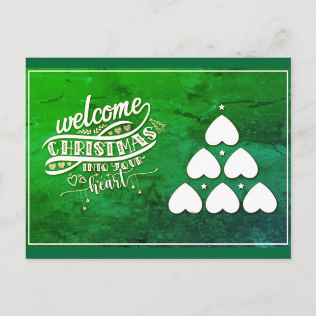Willkommen zu Weihnachten in Ihrem Herzen Postkarte (Vorderseite)