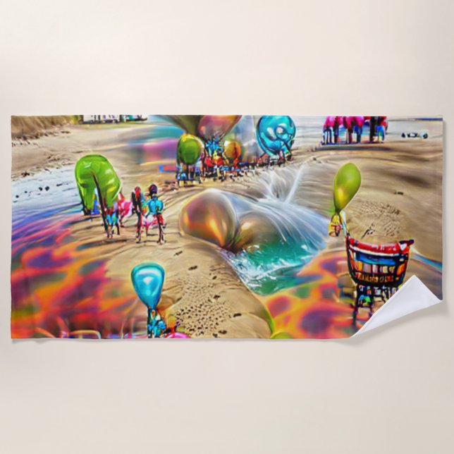 Willkommen Zuhause Beach Balloons Sandstrand Handt Strandtuch (Vorderseite)