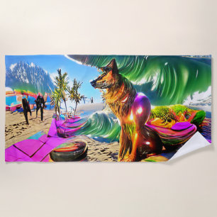 Willkommen Zuhause Beach Family German Shepherd Do Strandtuch