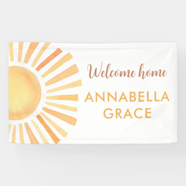 Willkommen Zuhause Gender-neutral Sonnenschein Banner (Horizontal)