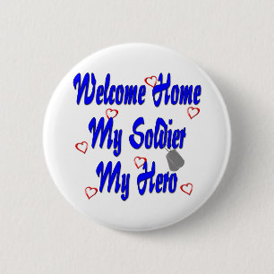 Willkommen Zuhause Mein Soldat, mein Held Button