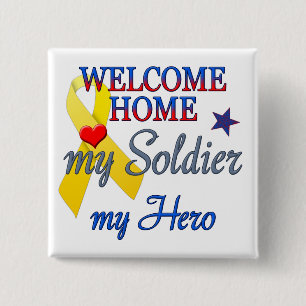 Willkommen Zuhause Mein Soldat, mein Held Button