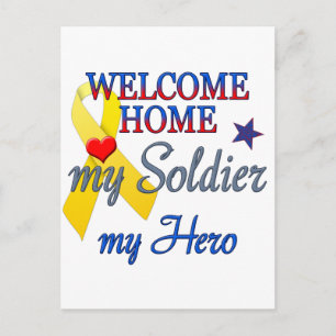 Willkommen Zuhause Mein Soldat, mein Held Postkarte