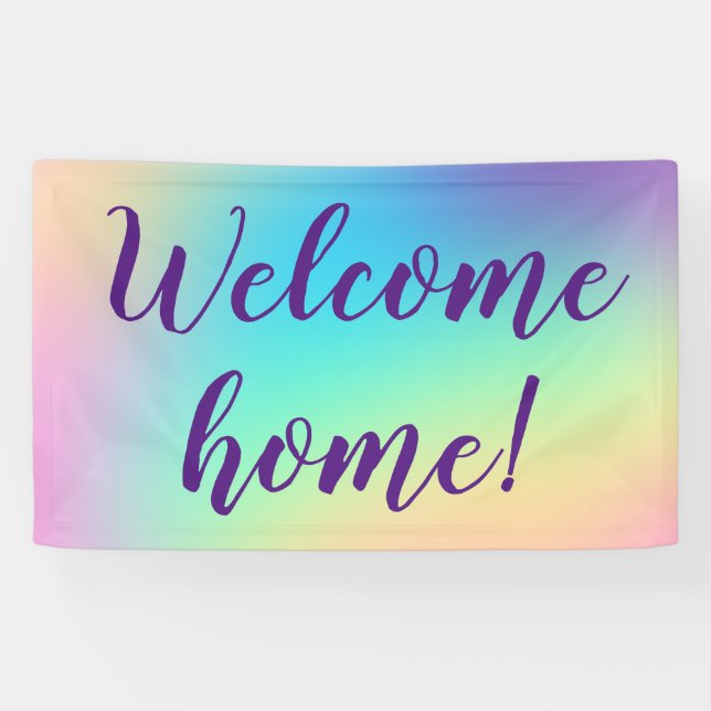 Willkommen Zuhause! Pastel Rainbow Banner (Horizontal)