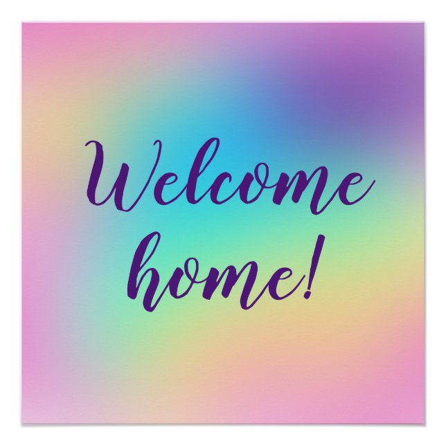 Willkommen Zuhause! Pastel Rainbow Poster (Vorderseite)