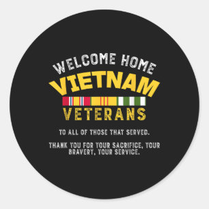 Willkommen Zuhause Vietnam Veterans - Old Man Viet Runder Aufkleber