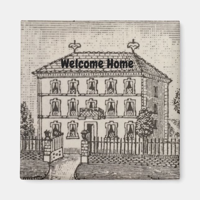 Willkommen Zuhause Vintag House Käufer Danke Realt Magnet (Vorne)