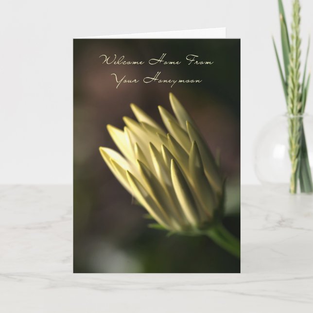 Willkommen Zuhause von Ihrer Flitterwoche - Blume  Karte (Vorderseite)