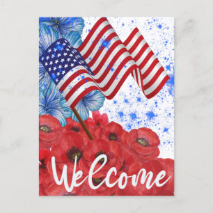 Willkommen zum 4. Juli    Postkarte