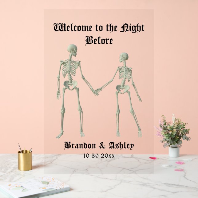 Willkommen zum Abendessen vor der Probe Acrylschild (Hochzeit)