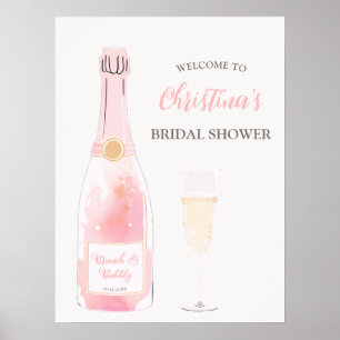 Willkommen zum Braut-Brunch mit Champagner Poster