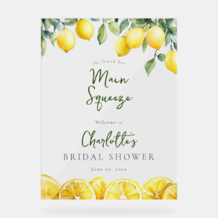 Willkommen zum Main Squeeze Lemons-Brautabschied Acrylschild
