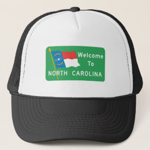 Willkommen zum North Carolina - USA-Verkehrsschild Truckerkappe