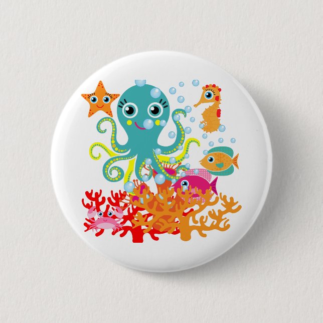 Willkommen zum Ozean Button (Vorderseite)